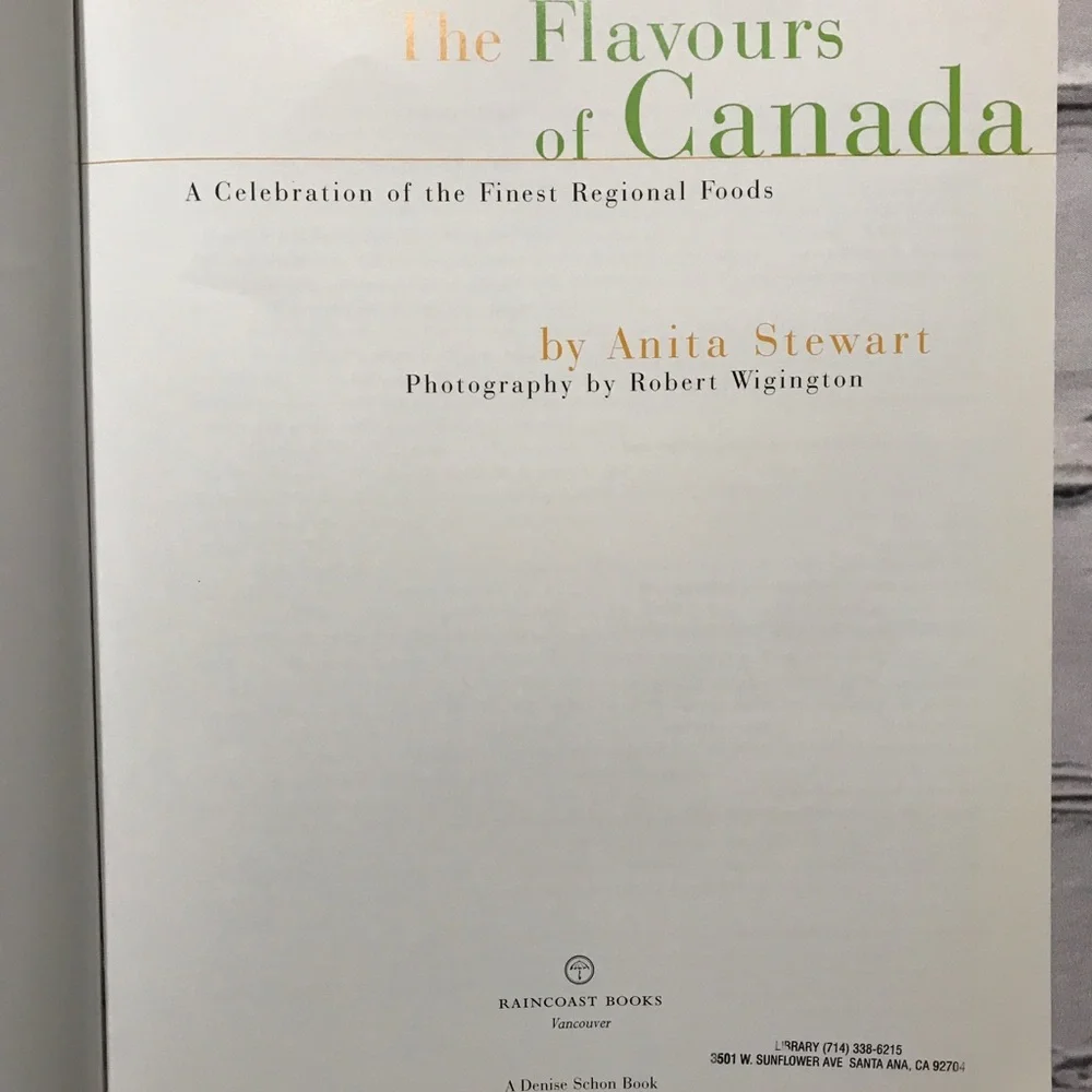 Raincoast Books flavours canada